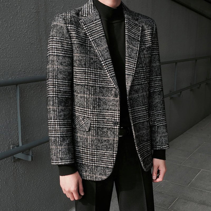 Check pattern wool jacket