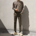 High waist straight pants