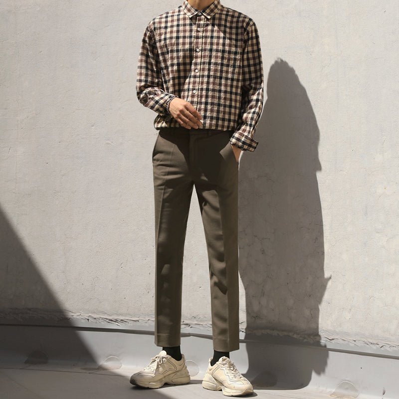 High waist straight pants