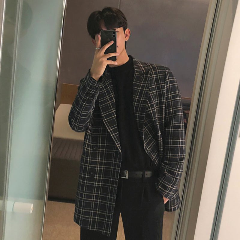Casual check suit jacket