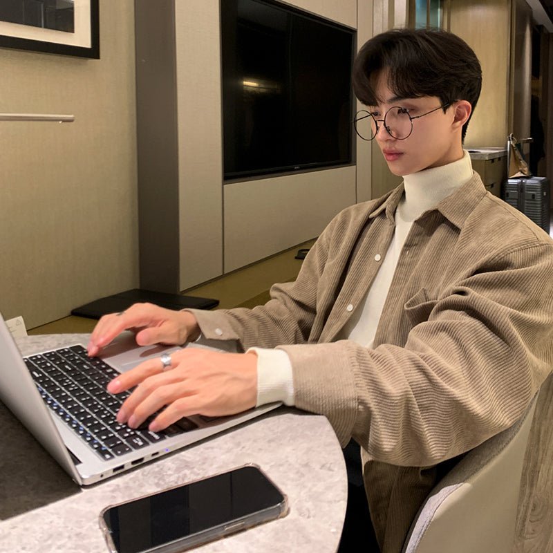 corduroy casual long-sleeved shirt