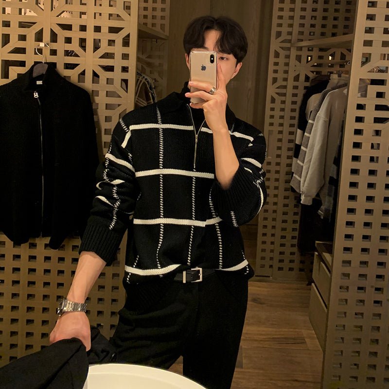 half zip retro knitwear