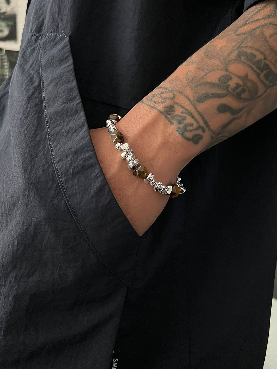 Brown silver stitch bracelet