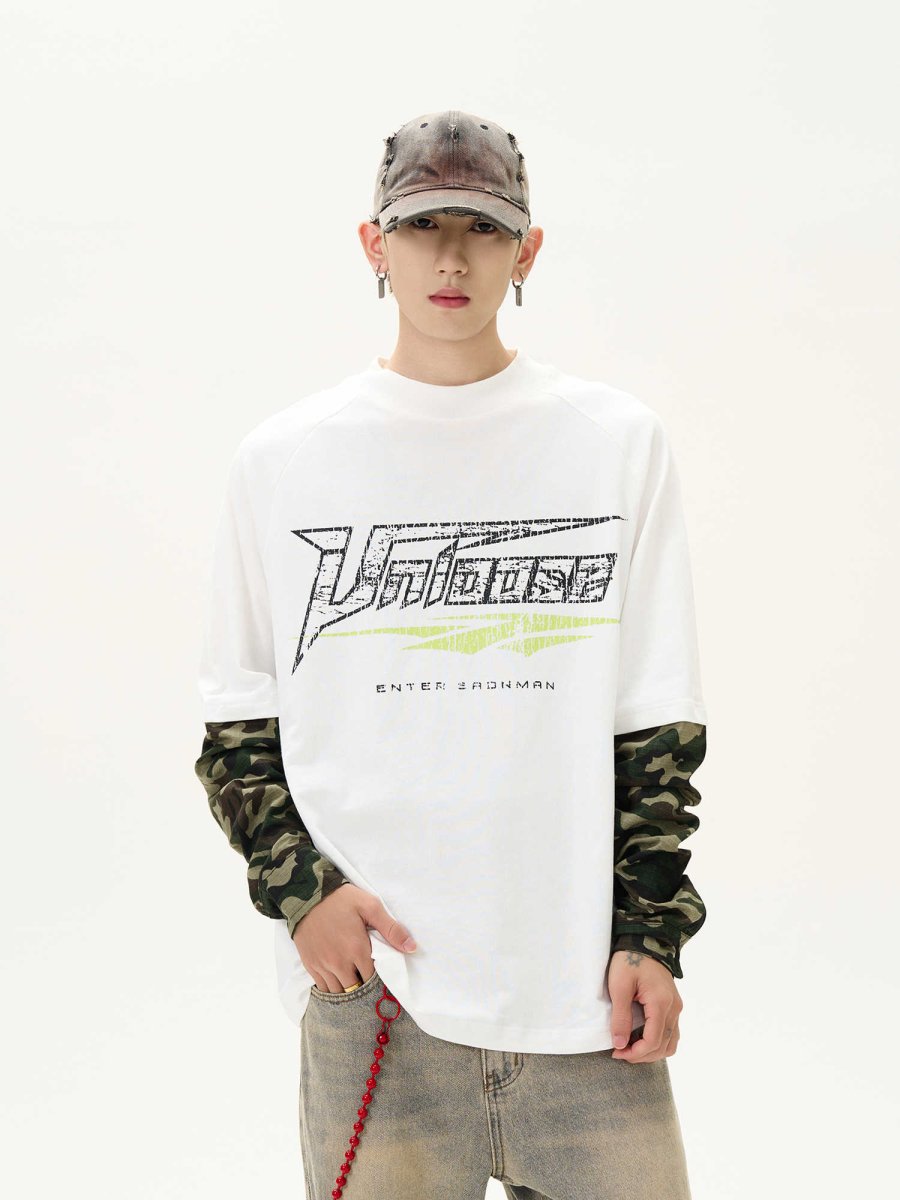 Camouflage fake long sleeve T-shirt