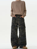 Camouflage wide denim pants