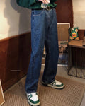 Casual straight denim pants