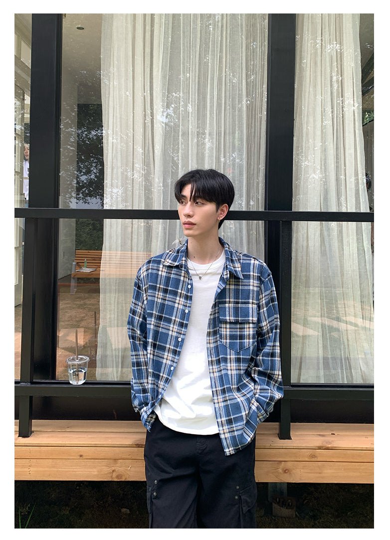 Check pattern short sleeve shirt