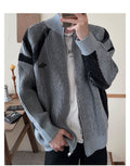 Design Striped Knit Blouson Jacket