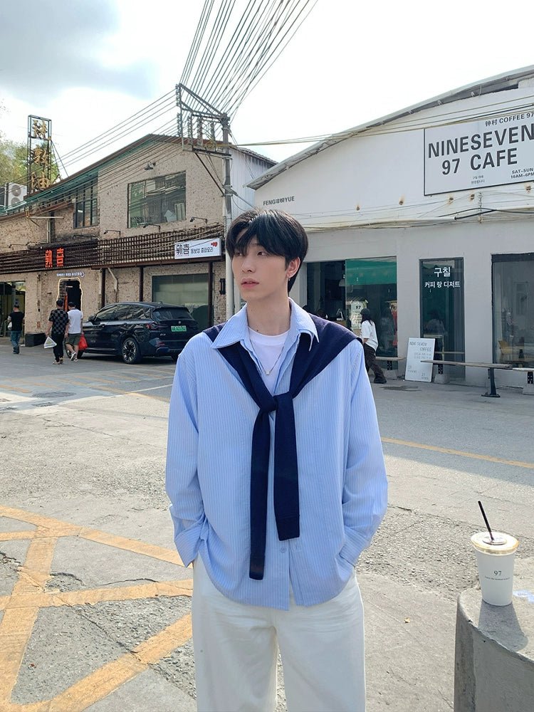 Fake cardigan shirt