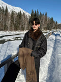 Fur collar denim jacket