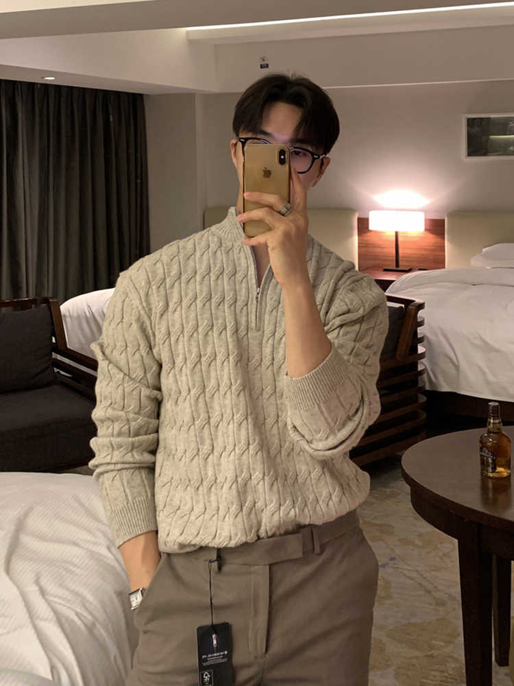 Half zip long sleeve sweater