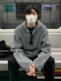 Halfzip semi -long knit