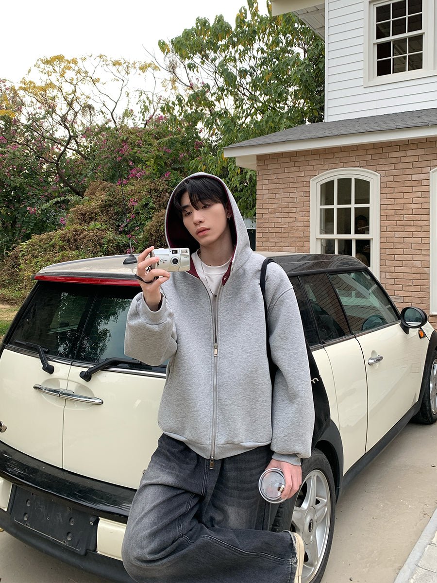 Minimal zip up hoodie