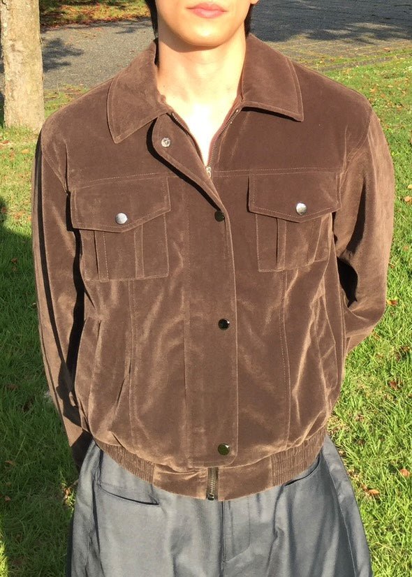 ショート丈スエードハンディングジャケット