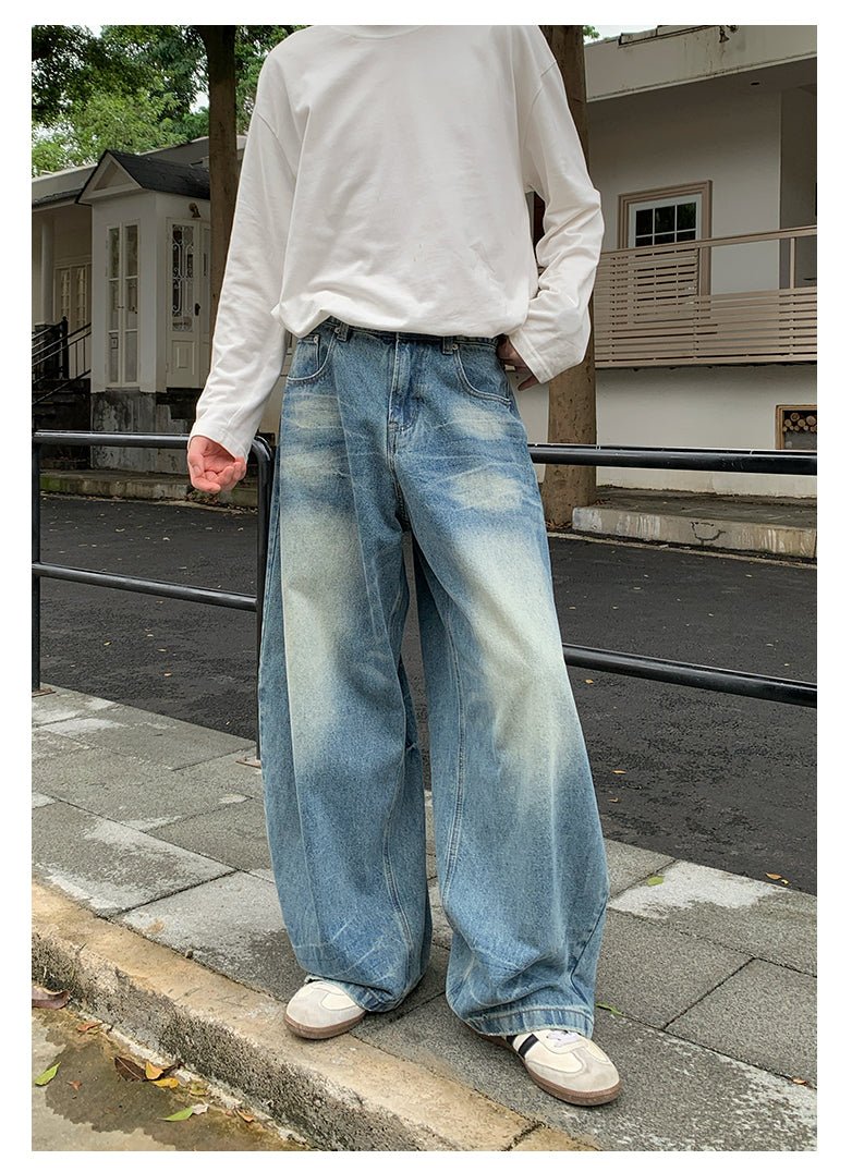 レトロウォッシュワイドカーブパンツ