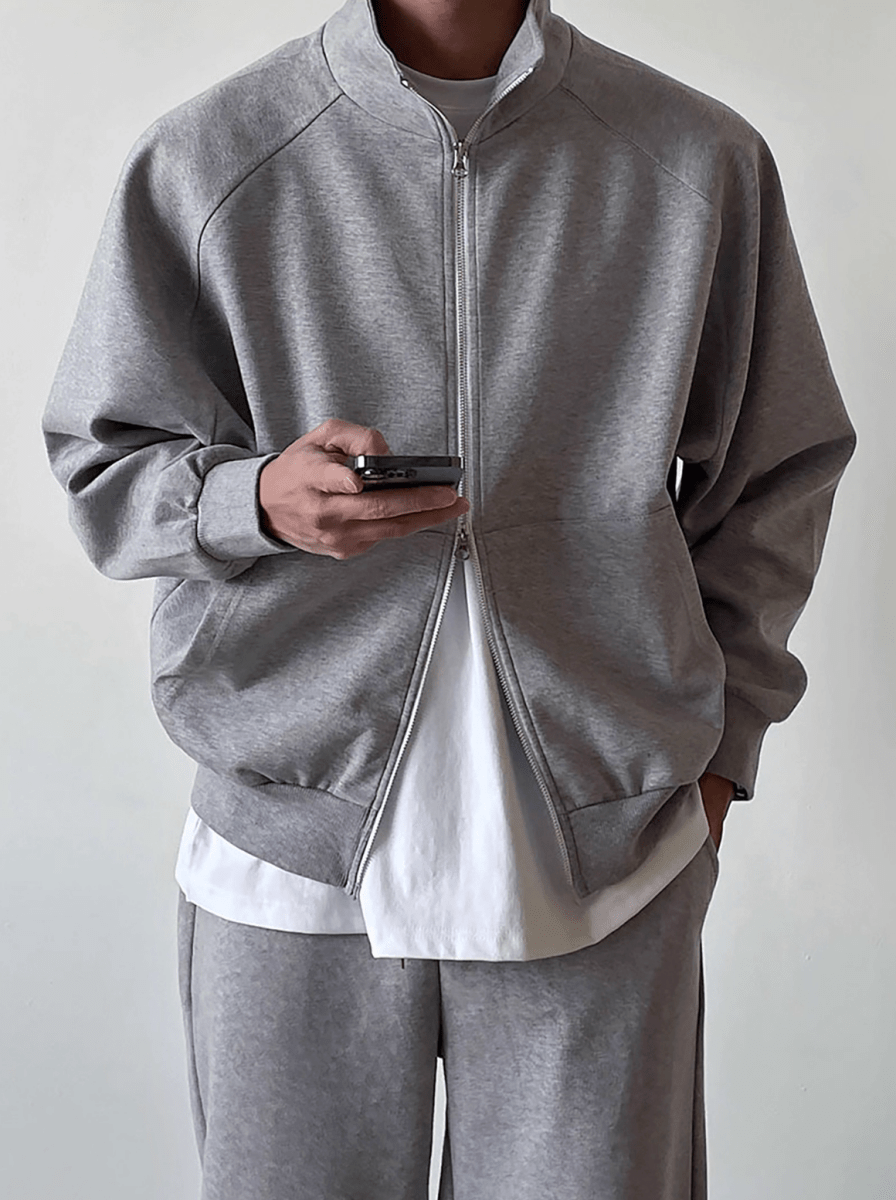 ミニマルジップアップオーバースウェットジャケット　OR4801