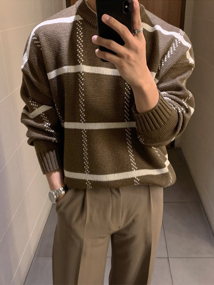 Plaid Knit Sweater　OR3665