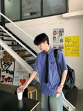 Plaid short sleeve tie shirt
