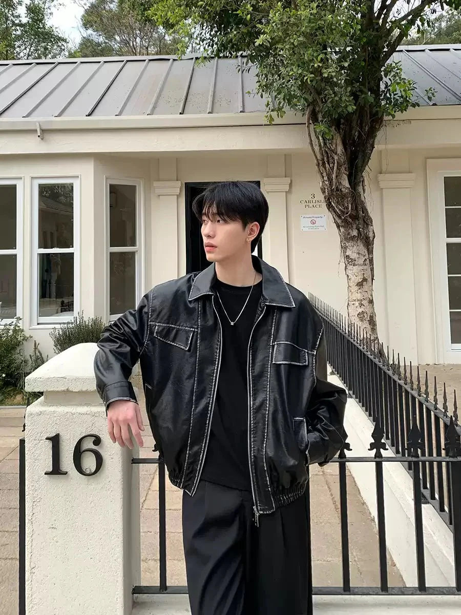 PU leather jacket