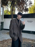 Retro check loose blazer