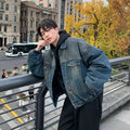 Reversible denim down jacket