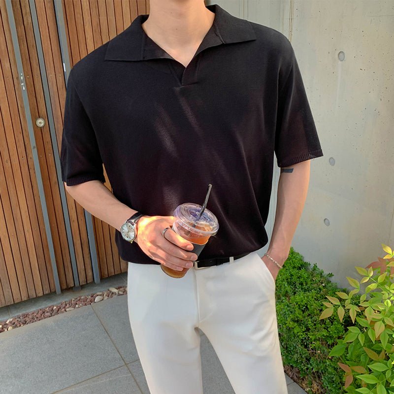 Short -sleeved polo T -shirt