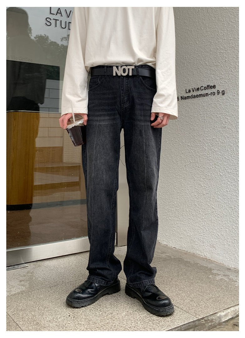 Straight casual denim pants