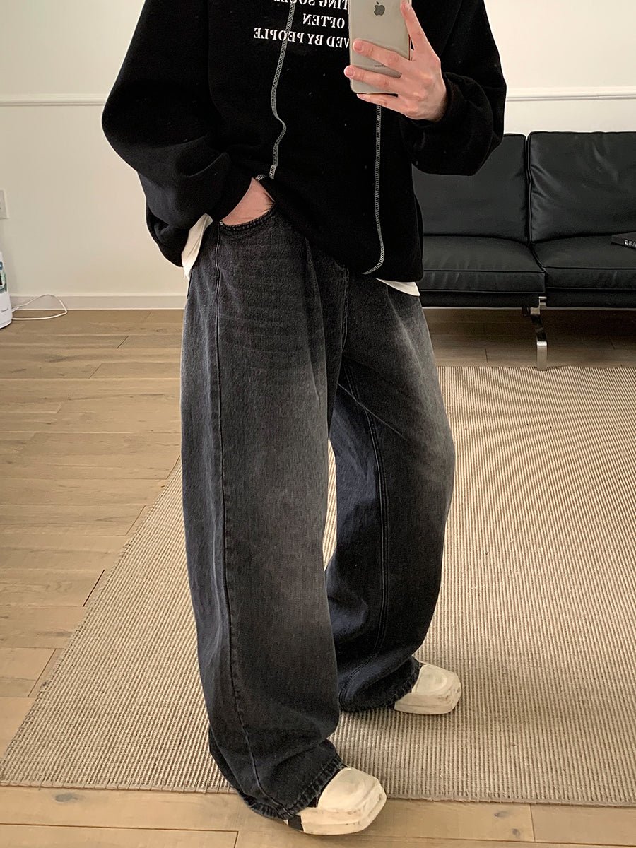 Straight wide loose denim pants