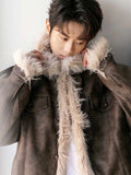 Thick fur collar jacket