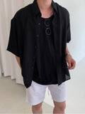 【シアーサッカー素材】Thin short sleeve shirt