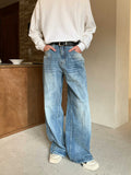 Wide leg mop jeans
